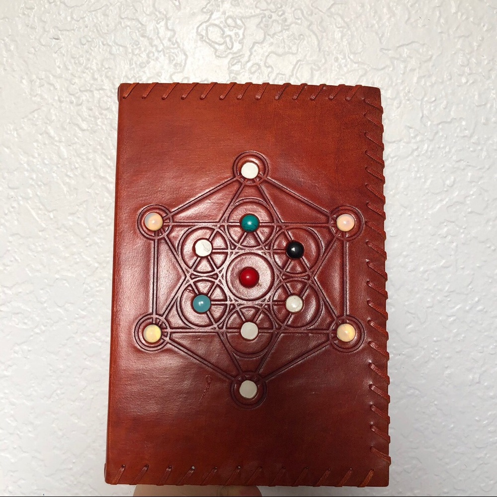 Crystal Grid leather journal earthbound